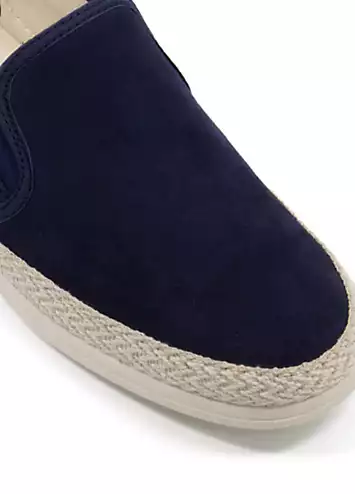 Fransisco Blue Espadrille Suede Plimsolls by Dune London | Look Again