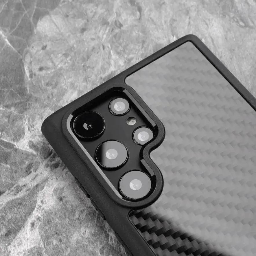 Galaxy S22 Ultra Cute Phone Case: Real Carbon Fiber, Business Cover