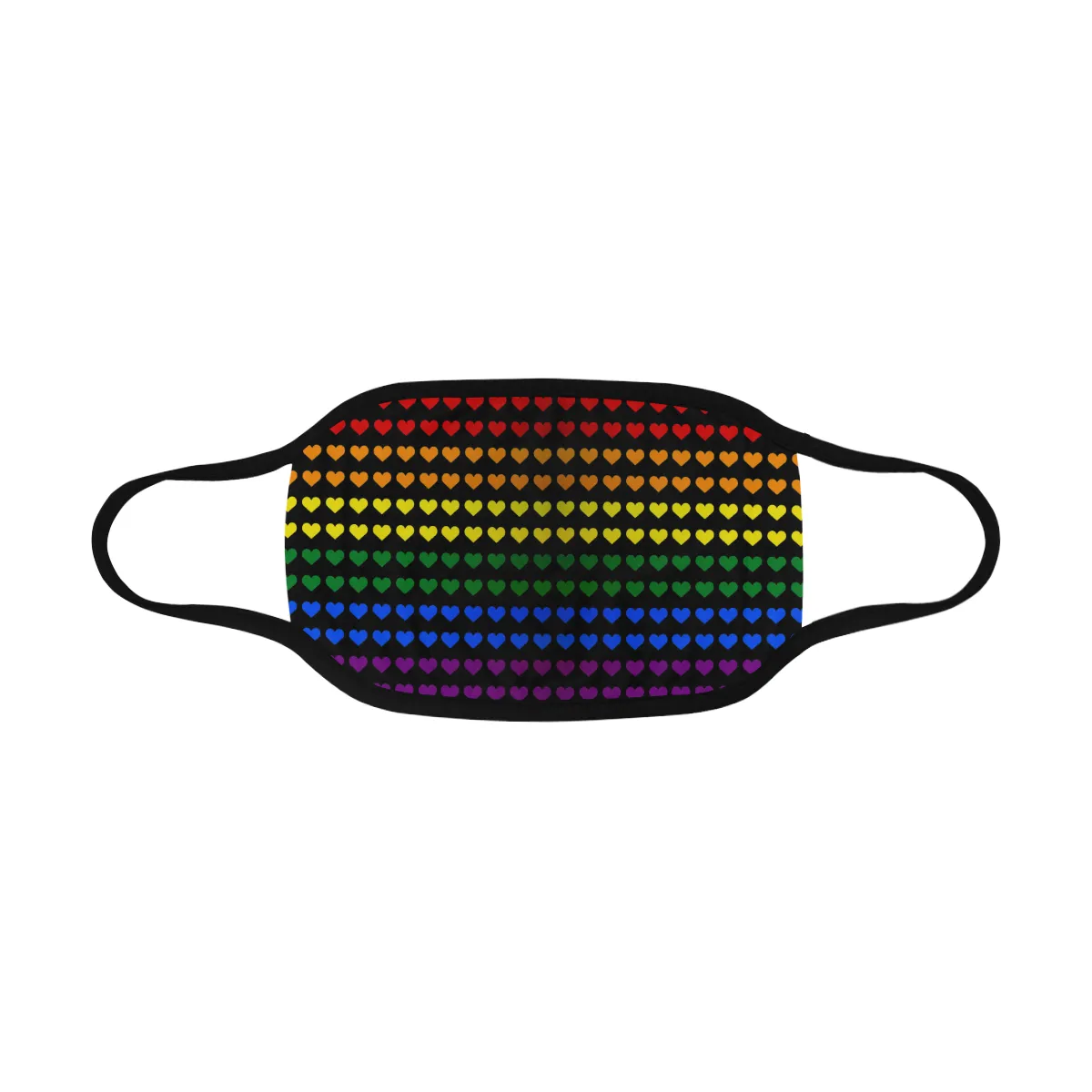 Gay Pride Rainbow Hearts Mouth Mask *Ready To Ship*