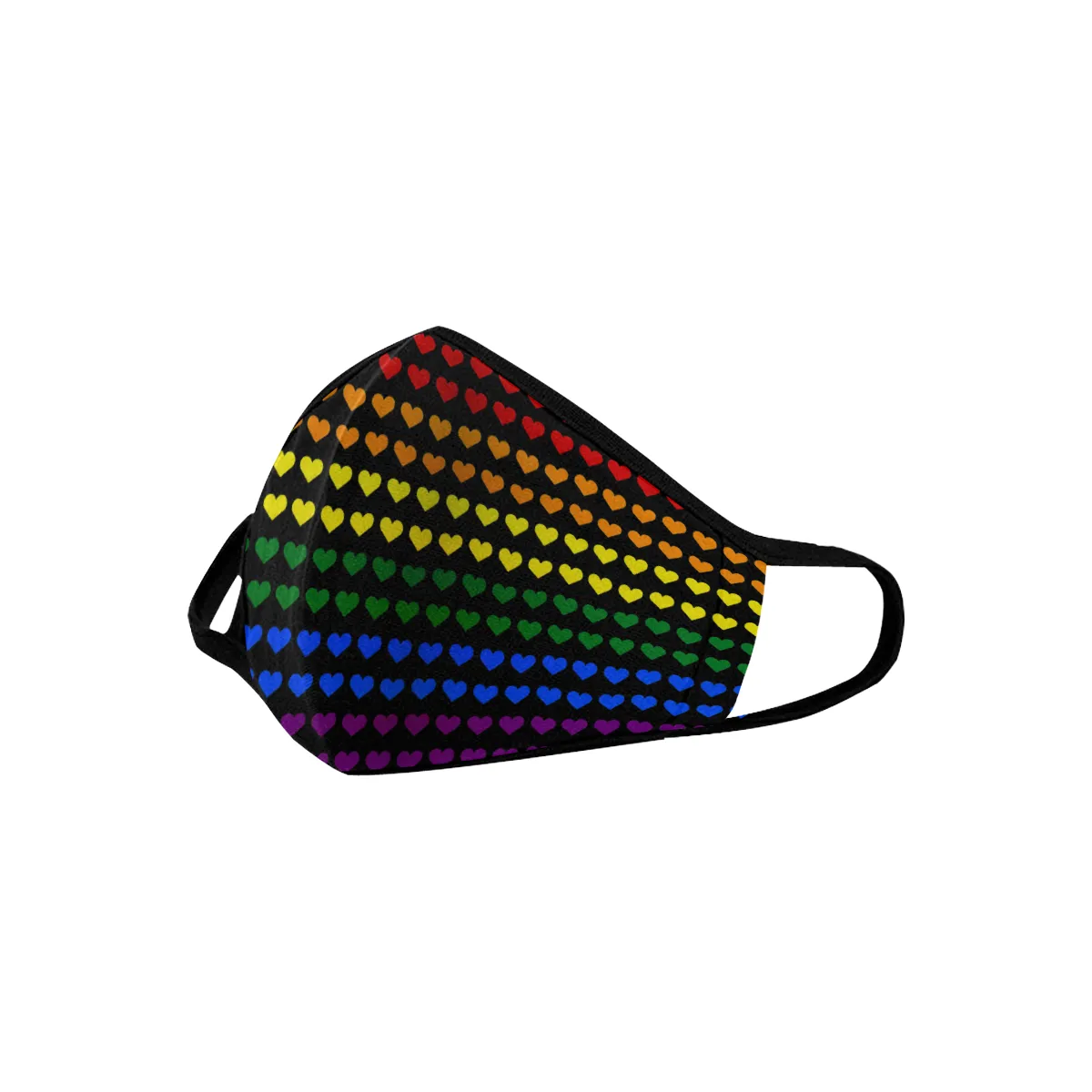 Gay Pride Rainbow Hearts Mouth Mask *Ready To Ship*