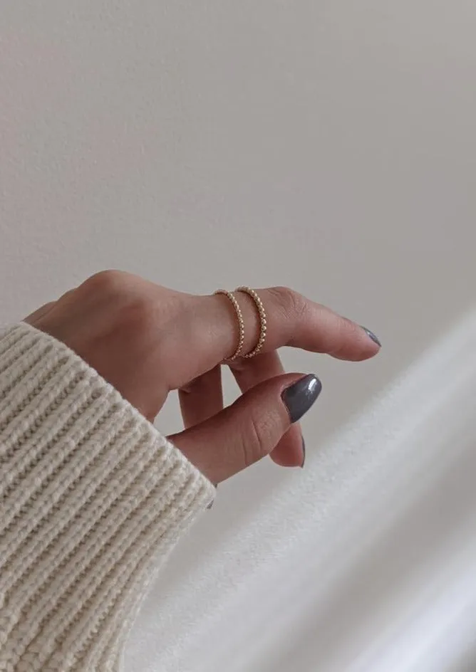 Gold Bold Beaded Ring by Layer the Love