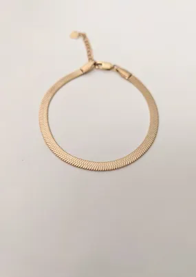 Gold Herringbone Bracelet by Layer the Love