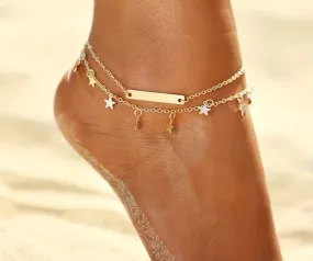 Gold plated Multi layer anklet