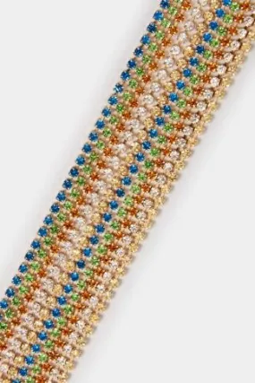 Gold Tone Diamante Multi-Layer Chocker