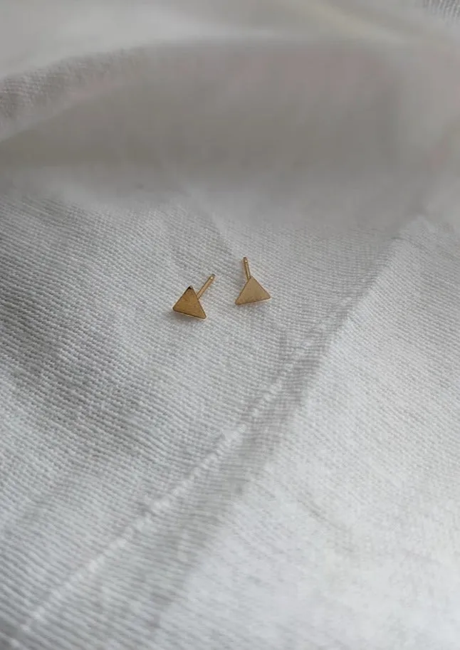 Gold Triangle Stud Earrings by Layer the Love