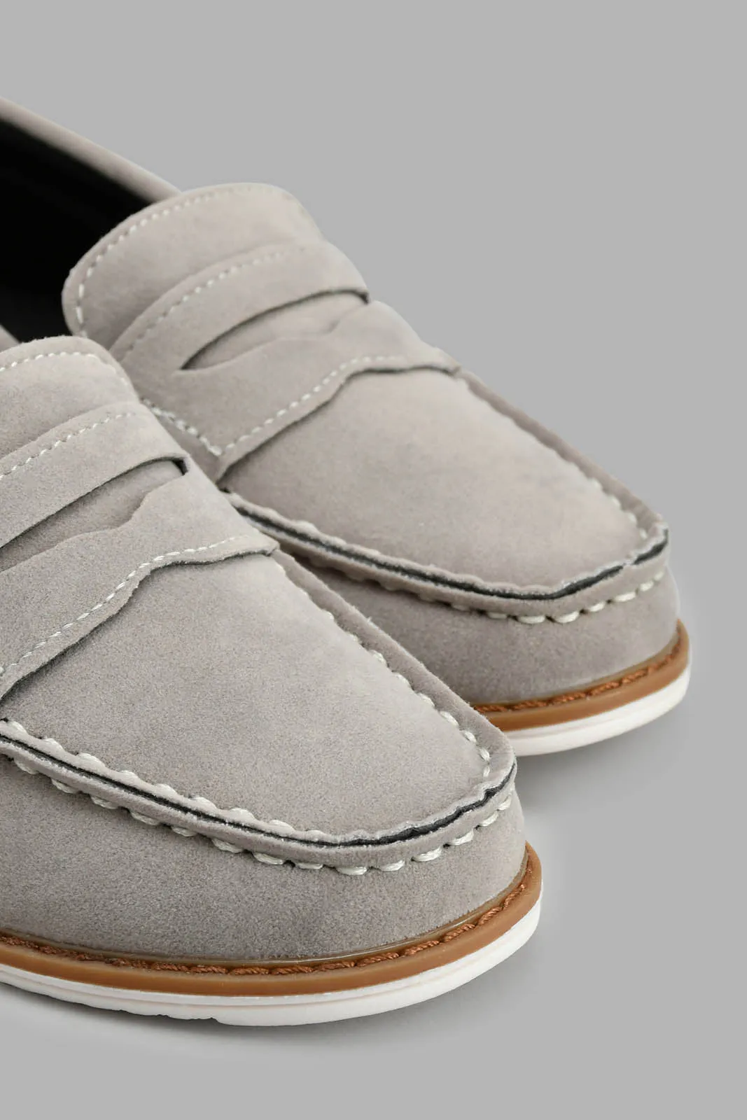 Grey Textured Loafer