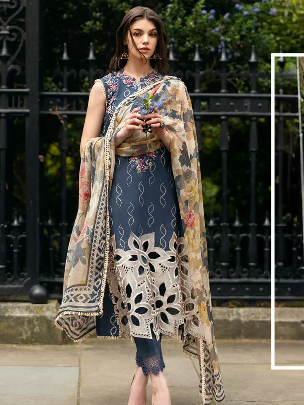 Hemline Odyssey by Mushq Embroidered Lawn Unstitched 3Pc Suit - Petale Symphony