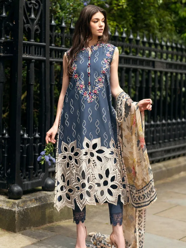 Hemline Odyssey by Mushq Embroidered Lawn Unstitched 3Pc Suit - Petale Symphony