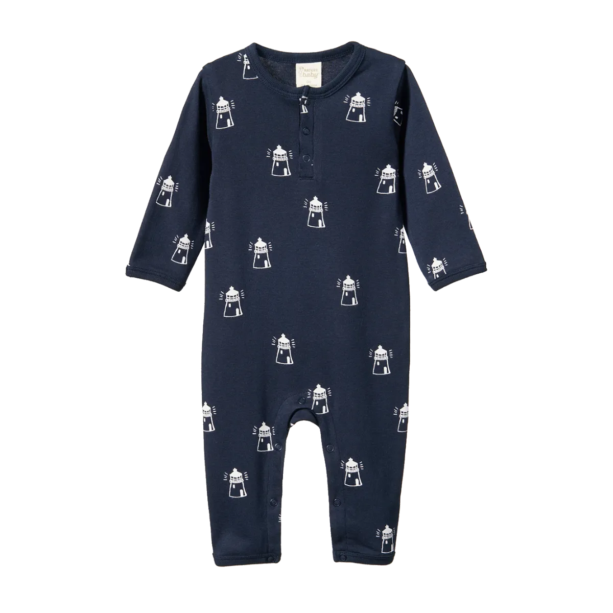 Henley Pyjama Suit || Lighthouse Print