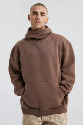 High Neck Oversized Hoodie | boohooMAN UK