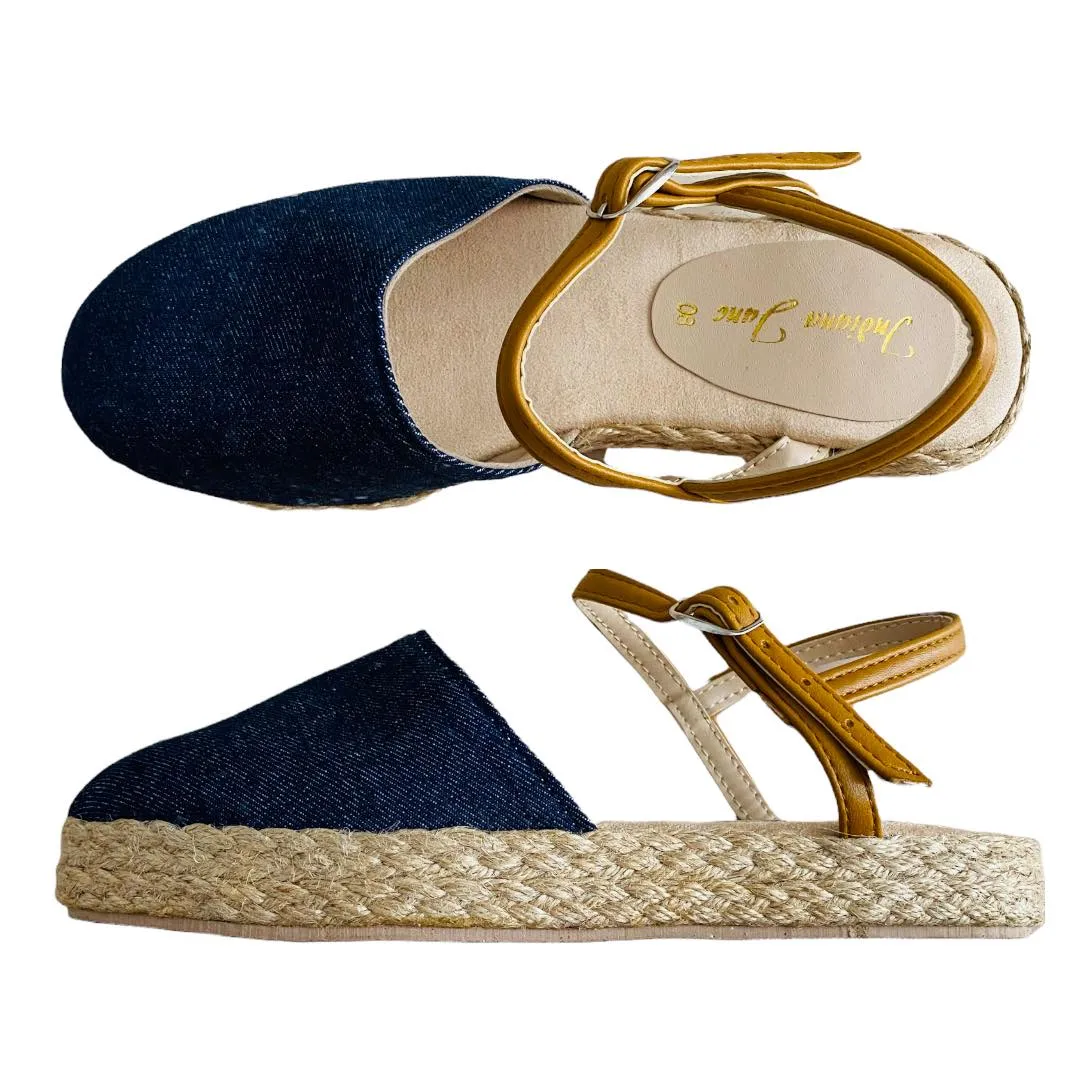 HOLLY Denim  Abaca Platform Sandals