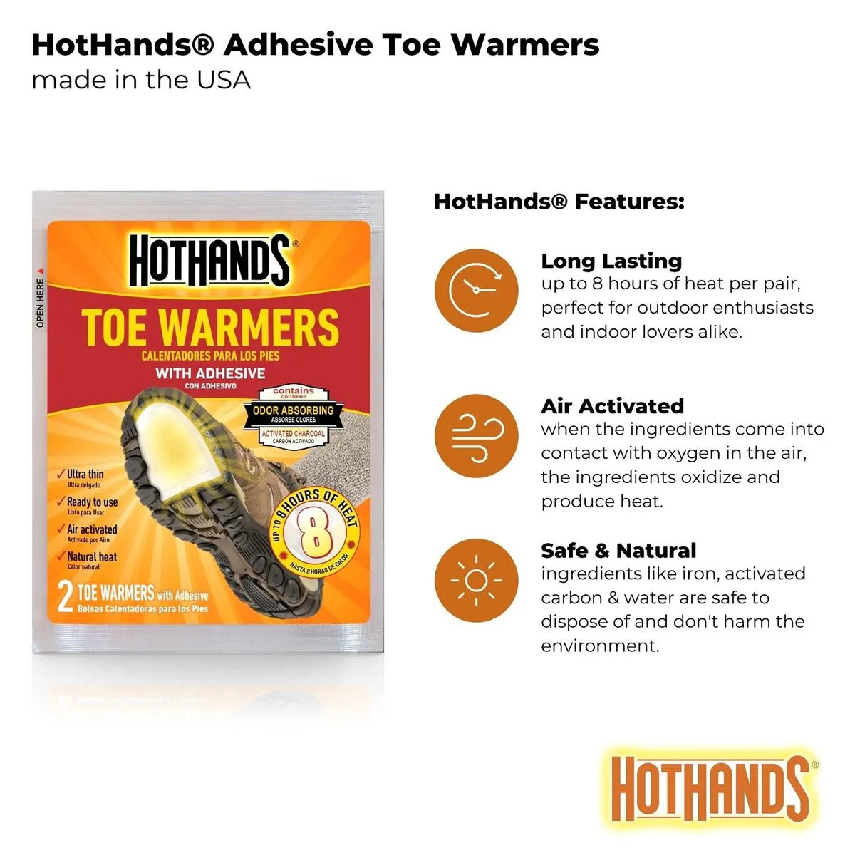 HotHands Toasti Toes 8 Hour Toe Warmers - 40 Pack Case