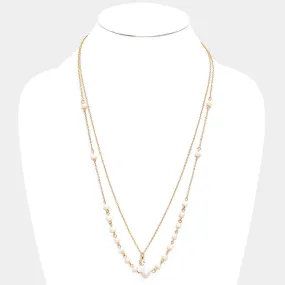 iLLASPARKZ Double Layer Crystal Pearl Necklace