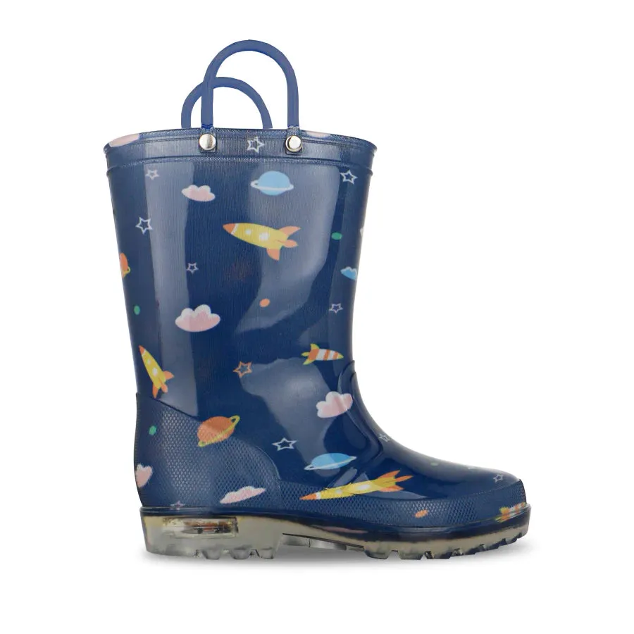 Jellies KIDS GALACTIC BRIGHT LIGHT UP GUMBOOTS Navy