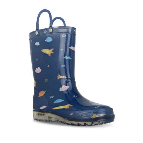 Jellies KIDS GALACTIC BRIGHT LIGHT UP GUMBOOTS Navy