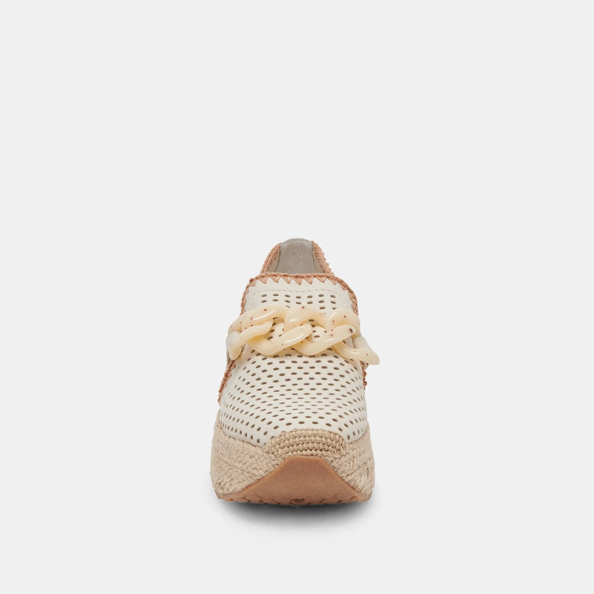 JHENEE ESPADRILLE SNEAKERS IVORY PERFORATED NUBUCK