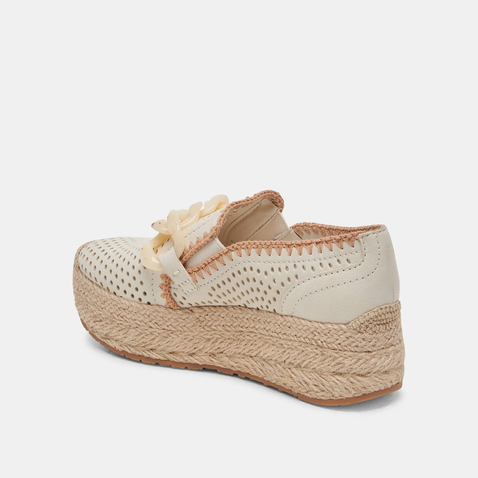 JHENEE ESPADRILLE SNEAKERS IVORY PERFORATED NUBUCK