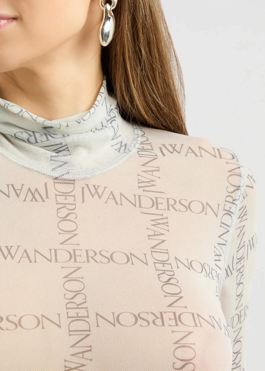 JW ANDERSON Monogrammed logo-print tulle top  
                         
                     
                