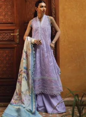 Kesh By Farah Talib Aziz Embroidered Lawn Unstitched 3 Piece Suit - FTA23KL FTA-04 ZAT LAVENDER