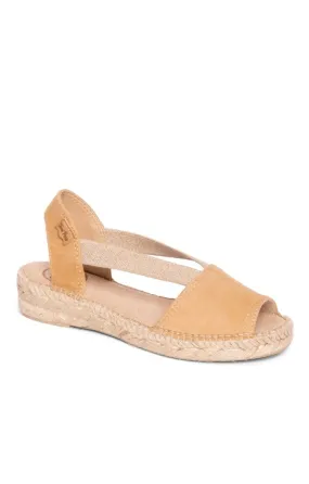 Ladies Suede Open Toe Flat Espadrille