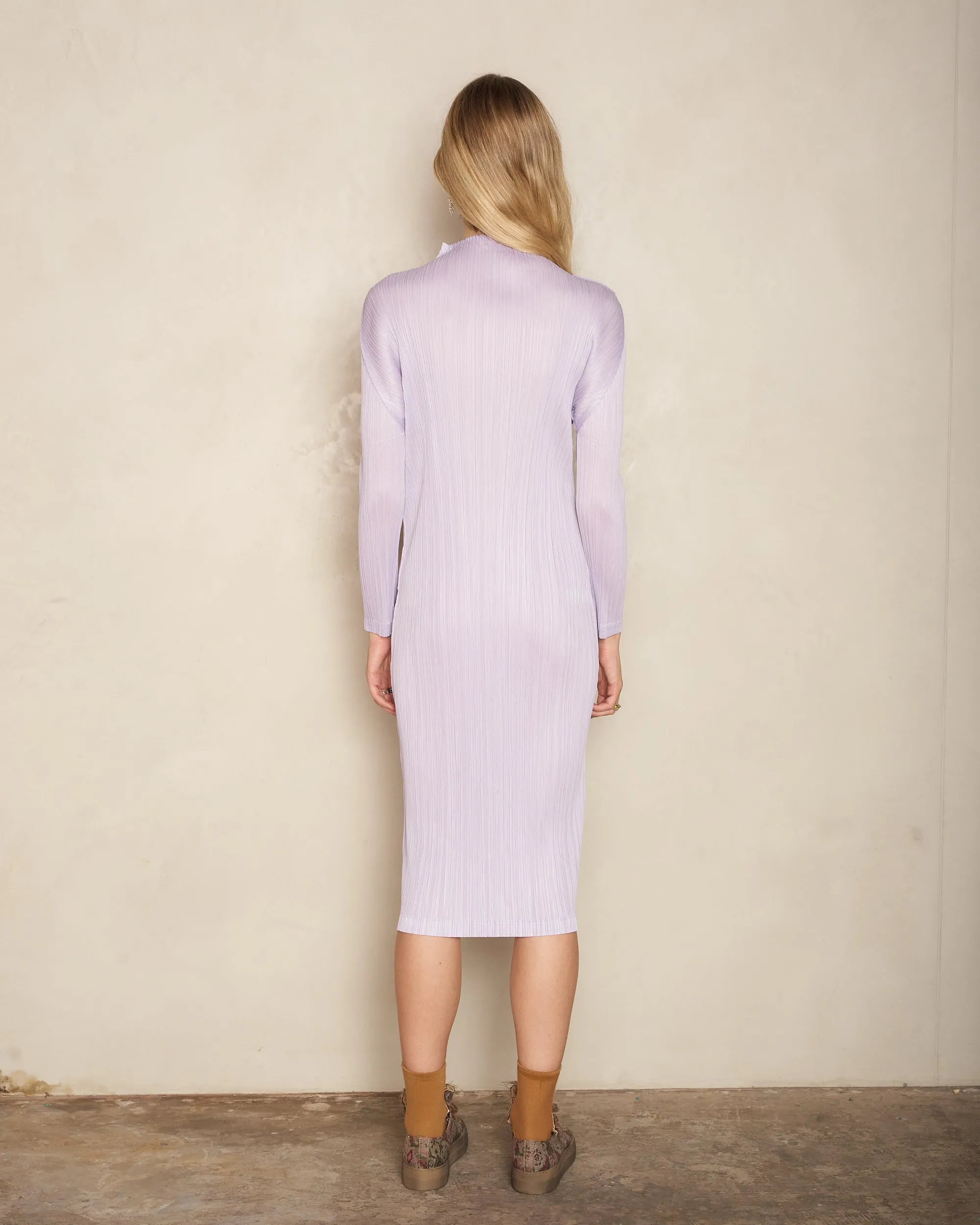 Light Purple Long Sleeve Turtleneck Dress