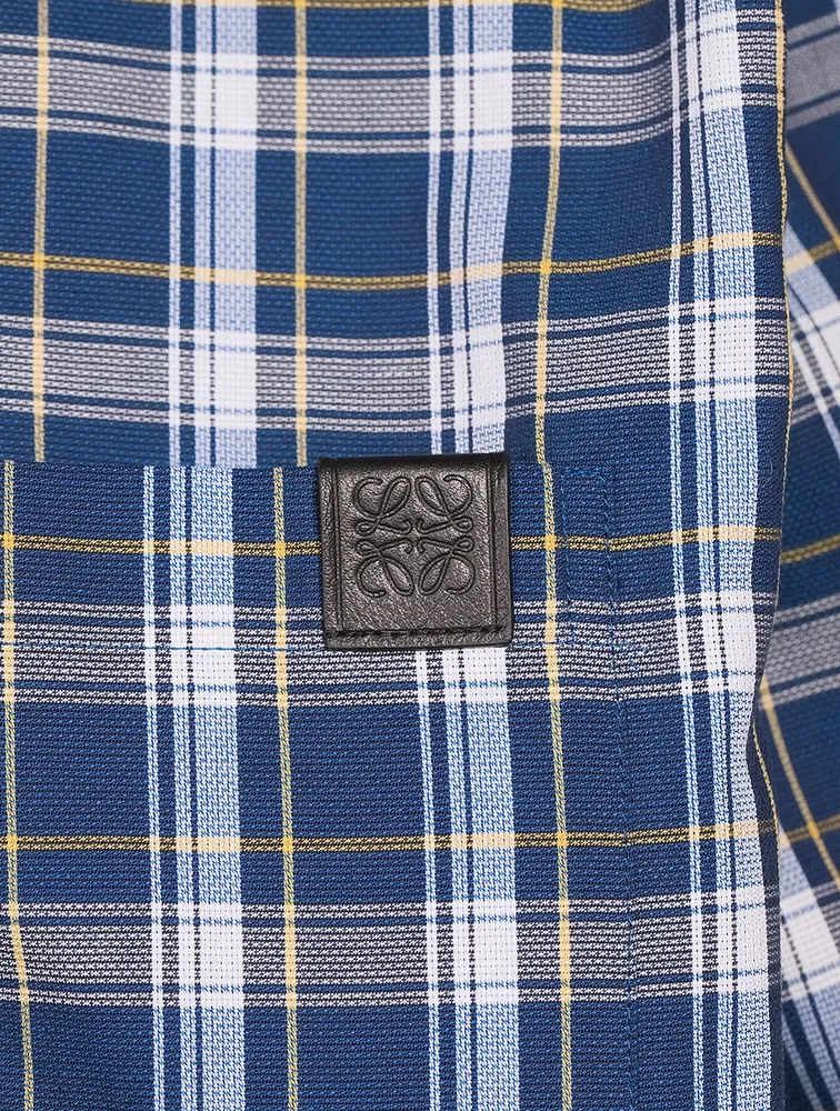 LOEWE Check Shirt With Fleece Back