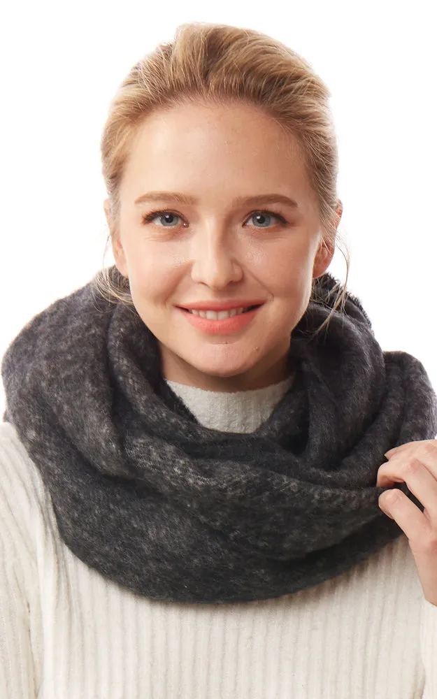 LOF1244 Solid Fuzzy Soft Infinity Scarf