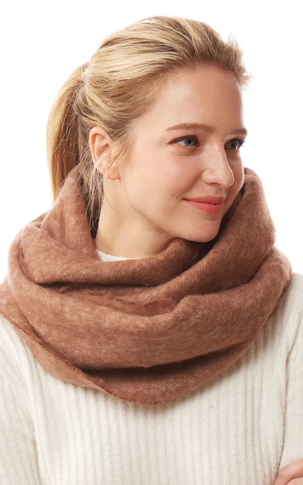 LOF1244 Solid Fuzzy Soft Infinity Scarf