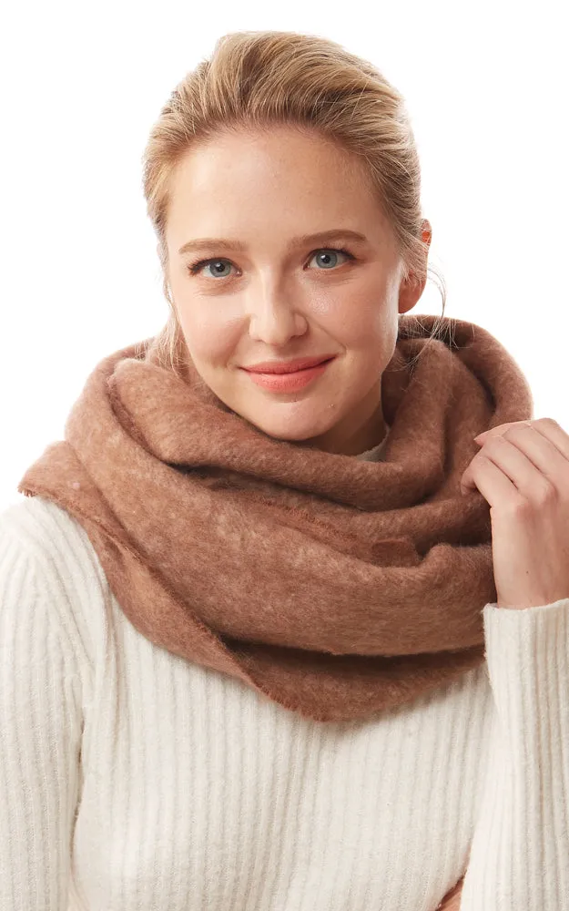 LOF1244 Solid Fuzzy Soft Infinity Scarf