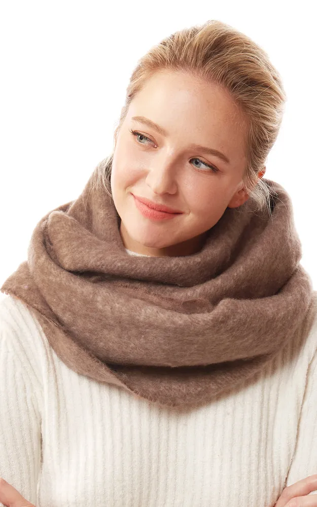 LOF1244 Solid Fuzzy Soft Infinity Scarf