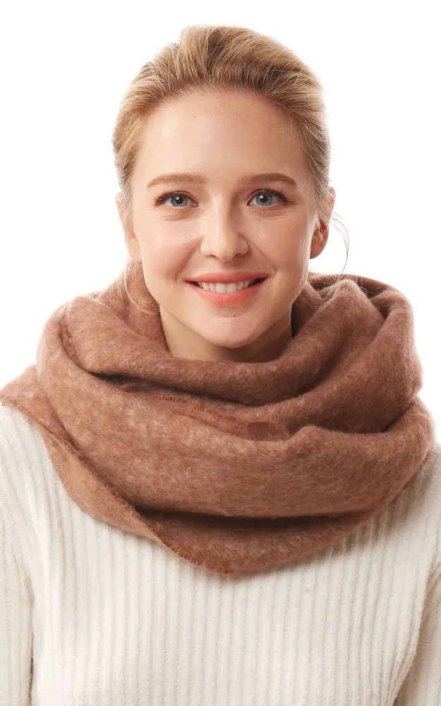 LOF1244 Solid Fuzzy Soft Infinity Scarf