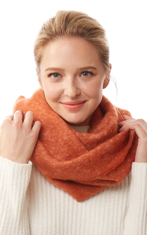 LOF1244 Solid Fuzzy Soft Infinity Scarf