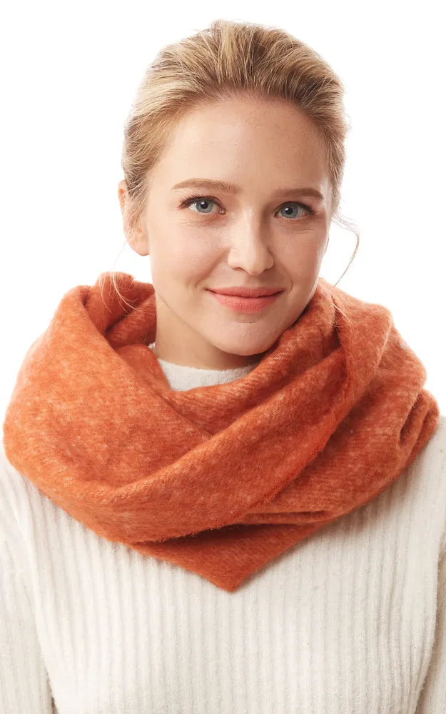 LOF1244 Solid Fuzzy Soft Infinity Scarf