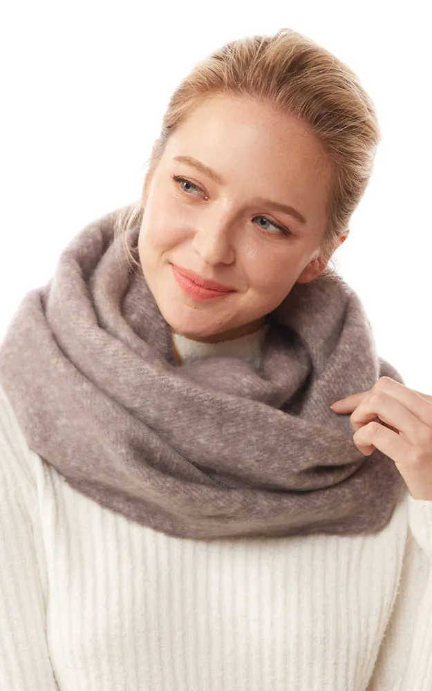 LOF1244 Solid Fuzzy Soft Infinity Scarf