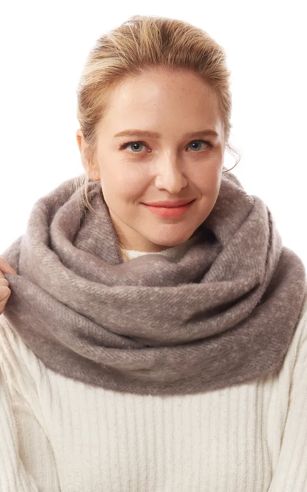 LOF1244 Solid Fuzzy Soft Infinity Scarf