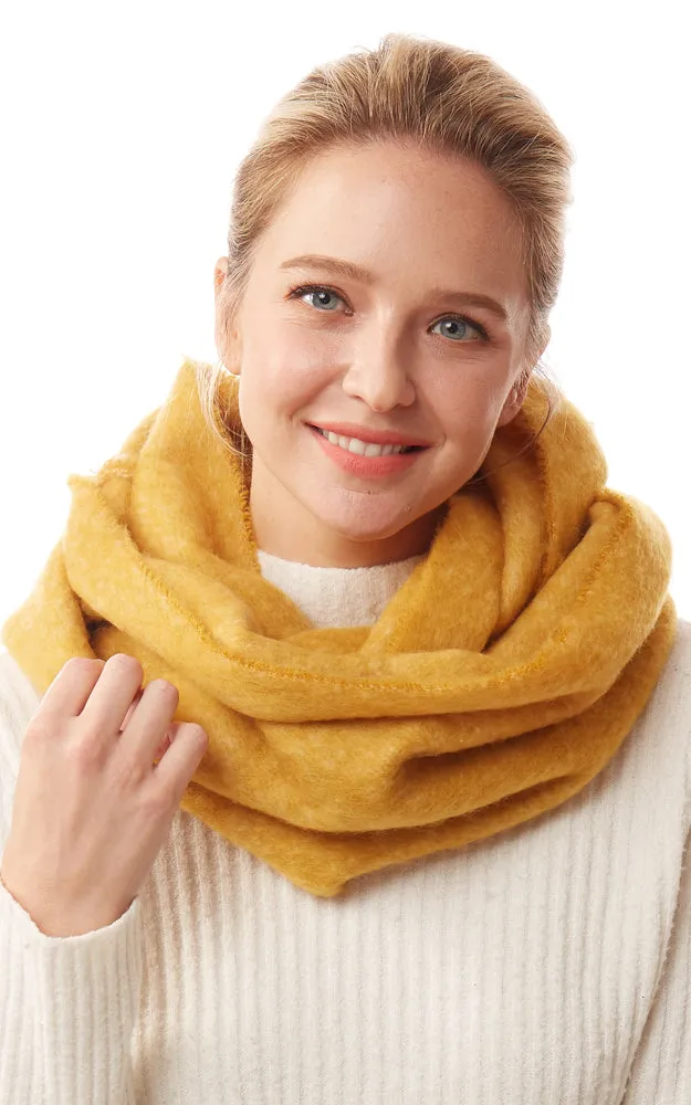 LOF1244 Solid Fuzzy Soft Infinity Scarf