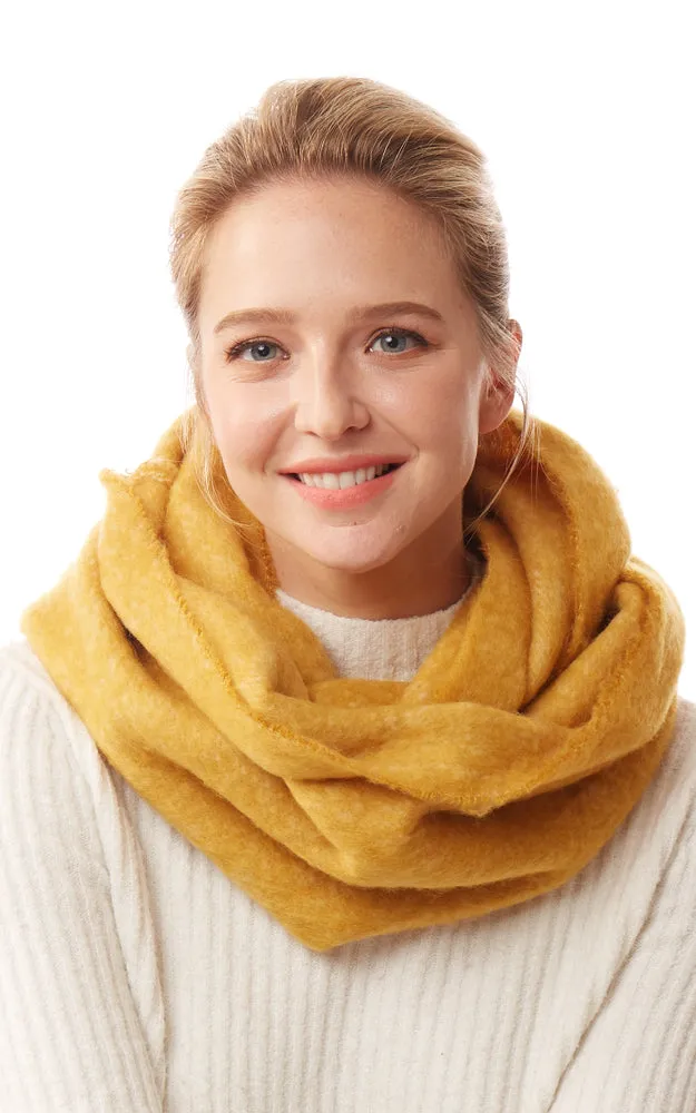 LOF1244 Solid Fuzzy Soft Infinity Scarf