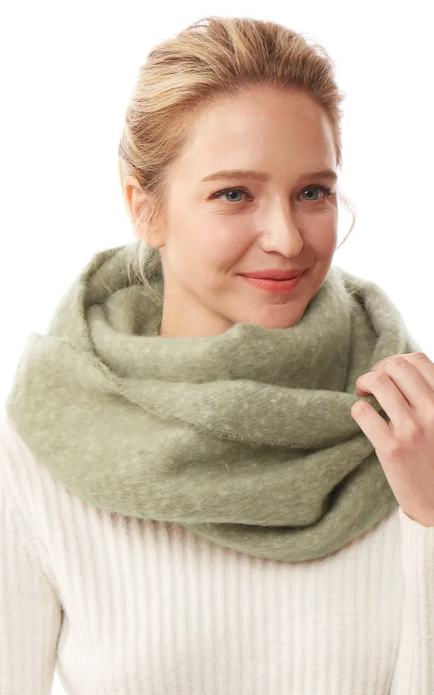 LOF1244 Solid Fuzzy Soft Infinity Scarf