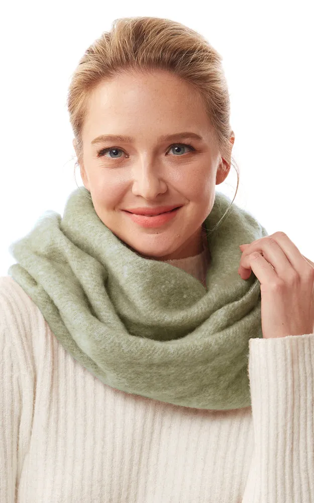 LOF1244 Solid Fuzzy Soft Infinity Scarf