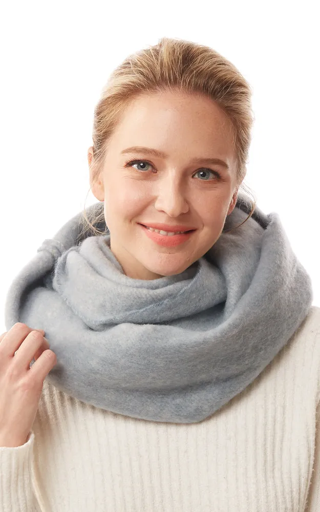 LOF1244 Solid Fuzzy Soft Infinity Scarf