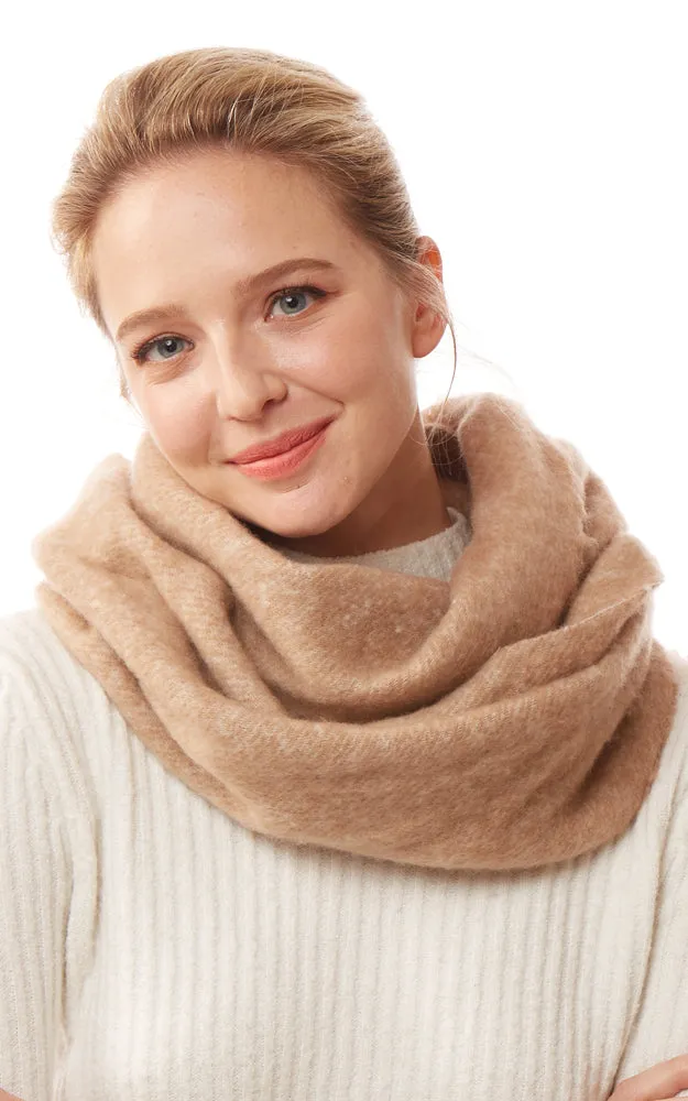 LOF1244 Solid Fuzzy Soft Infinity Scarf