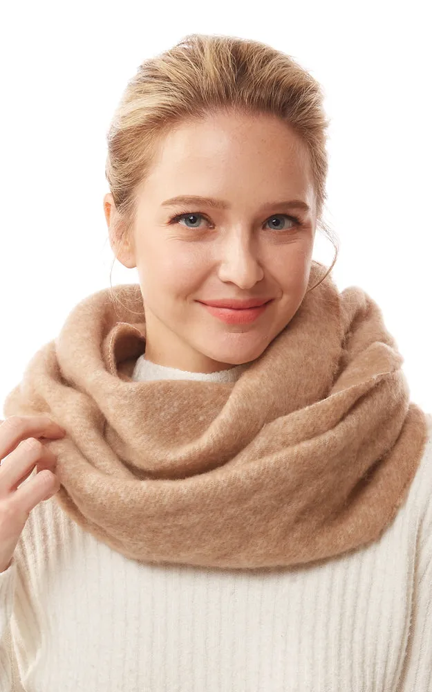 LOF1244 Solid Fuzzy Soft Infinity Scarf