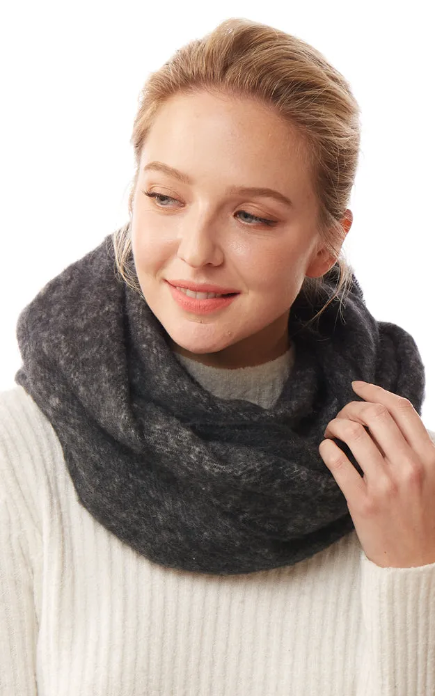 LOF1244 Solid Fuzzy Soft Infinity Scarf