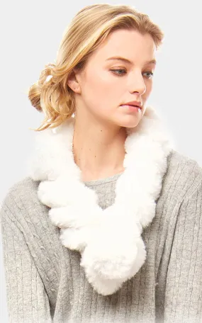 LOF786 Twisted Faux Fur Pull Through Scarf