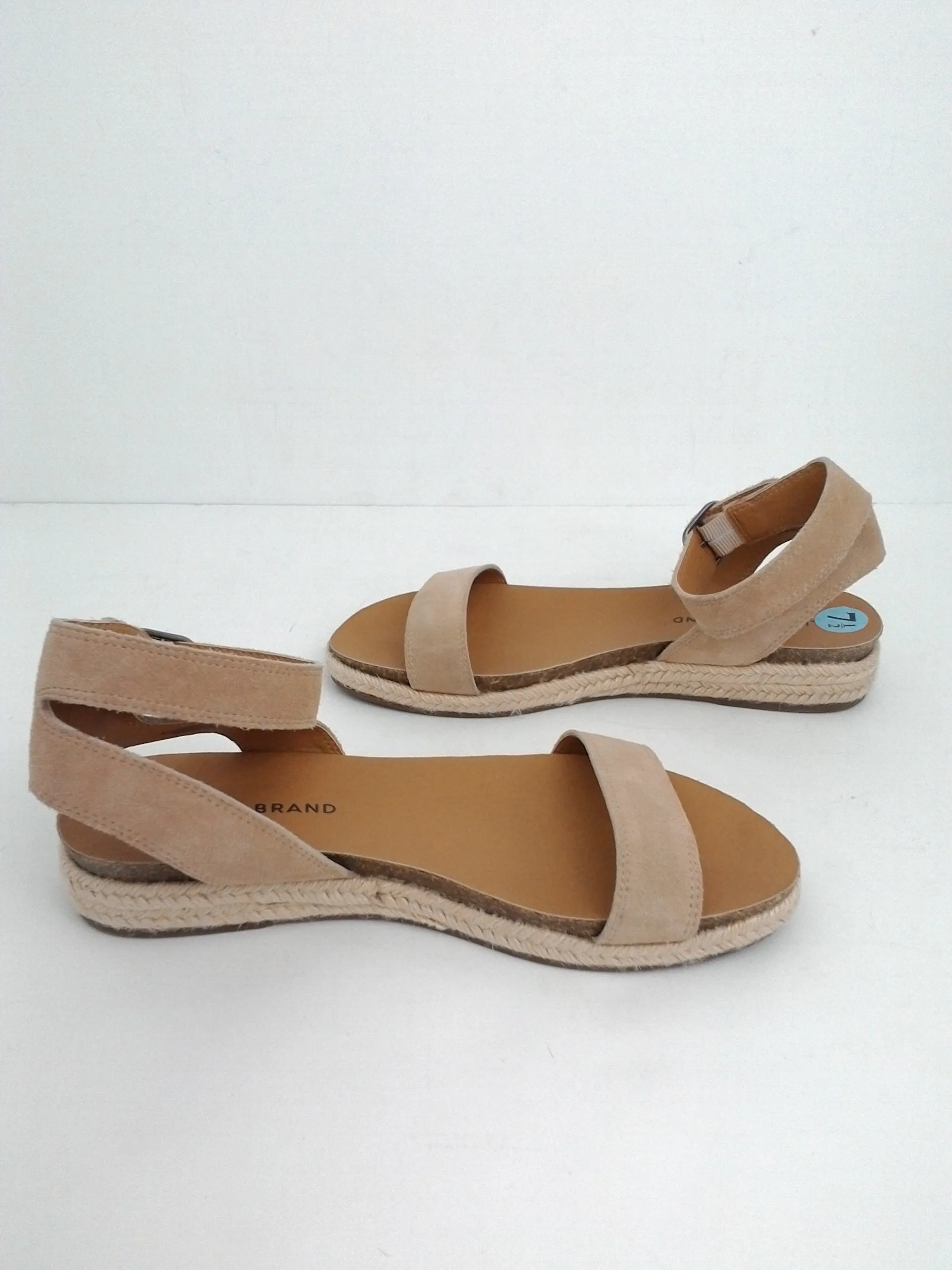 Lucky Brand Women's Garston Leather Flat Espadrille Sandal Size 7.5 M