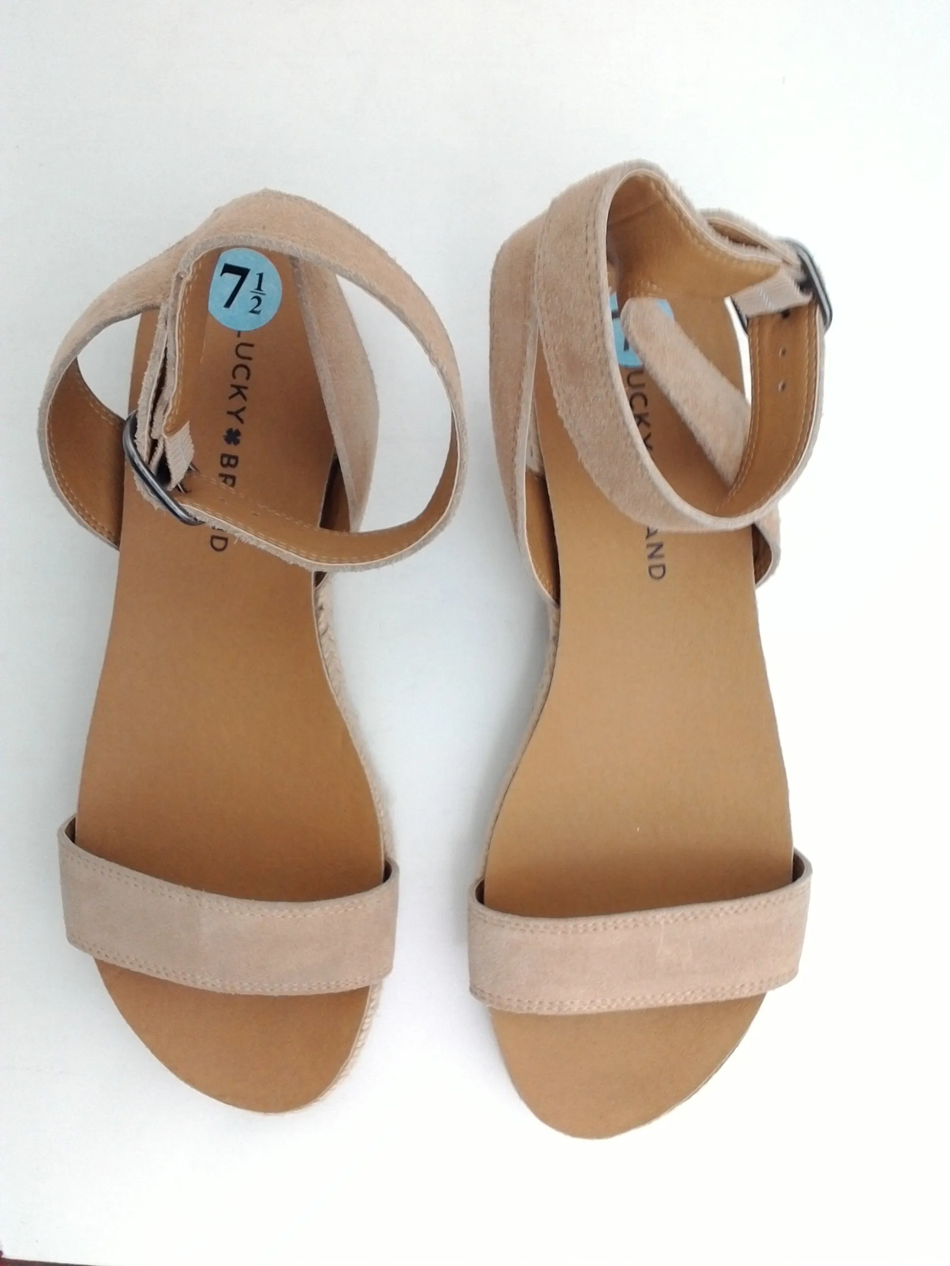 Lucky Brand Women's Garston Leather Flat Espadrille Sandal Size 7.5 M