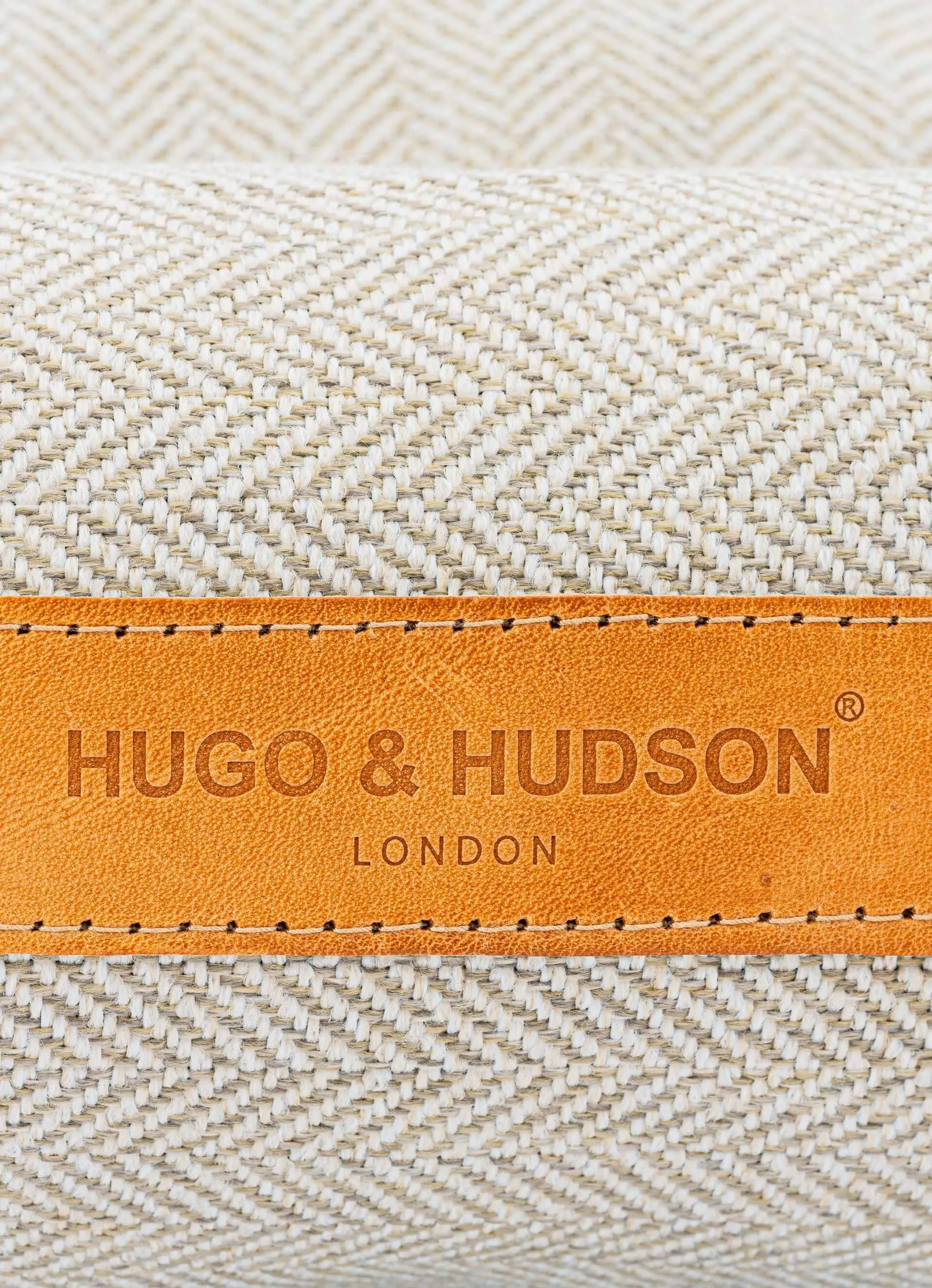 Luxury Dog Bed - Sand Herringbone