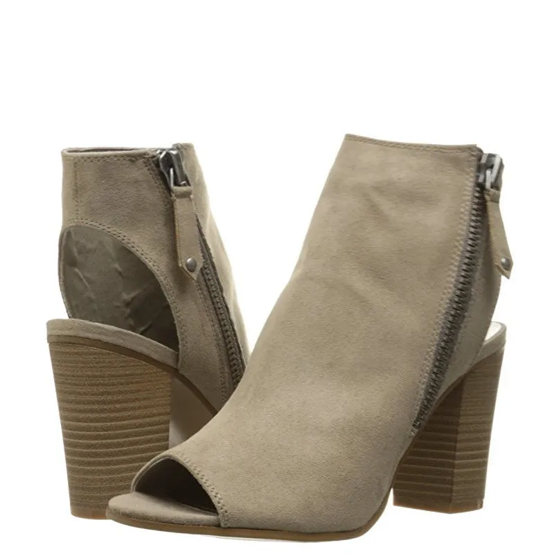 Madden Girl Women's Ninaaa Peep Toe Boot - Taupe