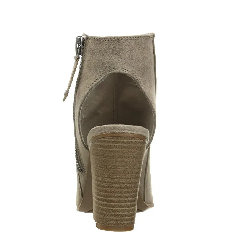 Madden Girl Women's Ninaaa Peep Toe Boot - Taupe