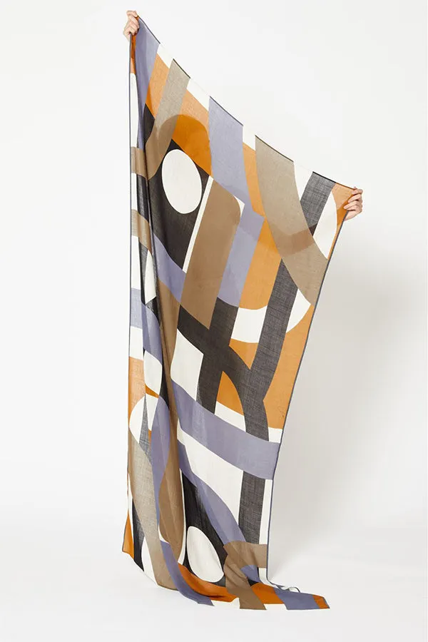 MaPoésie VISION BROWN SCARF